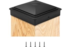 DELIXIKE 5 tapas para postes de madera, 7 x 7 cm, tapas para postes de madera, tapas de plástico con tornillos, plástico resistente al agua para proteger postes de madera y anticracking