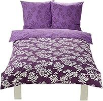 AmazonBasics Parure de lit Motif floral r&eacute;versible : Housse de Couette 100 % coton, 140 x 200 cm & 2 Taies 65 X 65 cm