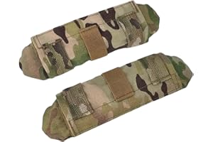 FENOHREFE 1 paire de coussinets tactiques pour gilet, bandoulière, coussin confortable en maille de protection, coussinets de protection pour randonnée, accessoires de sac à dos, marron