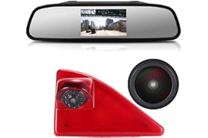 JOJONO HD Auto IP68 1280pixeles Transporter Nocturna Luz de Freno Furgoneta Cámara de Marcha Atrás Visión Trasera Coche Puede Ajustar el ángulo Compatible con Opel/Vauxhall Movano/Renault Master/Nissan NV400