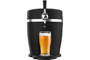 Cecotec BeerFlow öldispenser, 5000, 60 W, kontrollerat temperaturintervall från 3 till 6 °C, kompatibel med 5 l trycksatta universalfat, LED-temperaturindikator, bärhandtag, halkfri