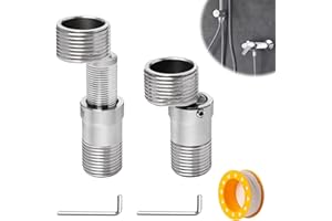 Sxutop 2 Piezas Excentricas Grifo Extensible Adaptador de Grifo de Esquina 360° Ajustable Pie Curvado Angular Grifo Curvado en Ángulo de Acero Inoxidable para Cocina y Baño(Estilo Largo)