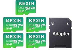 KEXIN Micro SD 128GB Scheda SD 128 GB Scheda Micro Sd Card 5 Pezzi Schede di Memoria A1, U3, C10 per Telefono,Videocamera,Gopro