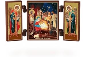 NKlaus - Nascita di Gesù Cristo - Icona cristiana di Natale - Rozhdestvo Hristovo - Altare itinerante in legno 36169