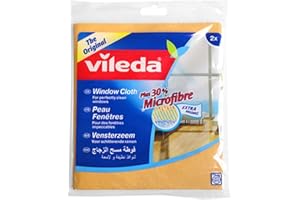 Vileda Peau Nettoyante Vitre - L'Originale Chamoisée Synthétique, Pack de 2