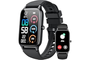 DYURWA Smartwatch Uomo Donna, 1.57" Orologio Smartwatch con Effettua/Risposta Chiamate, 24H Cardiofrequenzimetroi/Sonno/Contapass, 110+ Sportive Smart Watch, Impermeabil IP68 Fitness Tracker per iOS Android