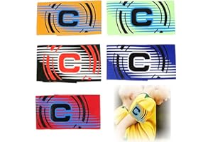 XUZOPIM 5 Pieces Fascia Capitano Calcio, Sports Captain'S Bracelets, Multicoloured, Adjustable, Velcro Closure, Multicoloured, For Football, Basketball, Baseball, Volleyball