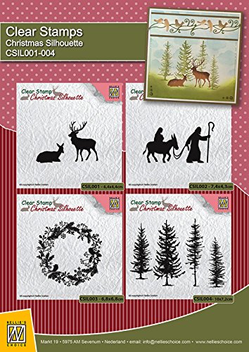Nellie Snellen CSIL002 Christmas silhouette clear stamps 74 x 44 mm - 2