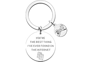 JETTOP Valentines Day Gifts Keyring I Love You Gifts for Boyfriend Girlfriend Birthday Christmas Anniversary Romantic Gifts for Her Him You're The Best Thing I Found on The Internet