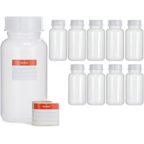 5 Flaconi Laboratorio A Collo Largo 250ml LDPE | Tappo A Vite Con Tenuta | Per Chimica, Cucina E Hobby - Foto 9