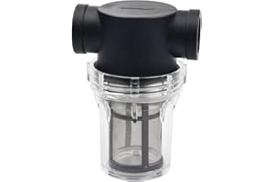 Suerhatcon Filtro per tubazione da 1" con filtro per pompa dell'acqua a 100 maglie in setaccio di acciaio inossidabile, filtro a setaccio in linea per pompa dell'acqua per irrigazione del giardino..