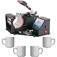 Crazy Sutra Mug Heat Press Machine & Sublimation Mug 4pc Professional Digital Display Sublimation Printing Machine Heat Transfer Presses for Coffee Mug Cup