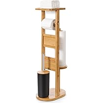 Porta Asciugamani Da Terra In Bambù - 85 Cm Di Altezza, Design Naturale - Foto 3