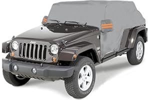 Big Ant - Lona protectora para Jeep Wrangler JK JL 1987-2021 con 4 puertas, funda de coche exterior impermeable para Jeep, antiarañazos UV polvo, resistente, gris