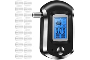 Dokduk Alcohol Breathalyzer with 20Pcs Mouthpieces, Portable Alcohol Breath Tester, High Accuracy Alcohol Detector and LCD Display Digital Fast