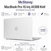 Transparent Compatible with McStorey Macbook Pro Case 15Inch Mat (Former HDMI Model:A1398 2012-2015)