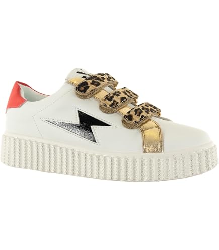 Baskets Tennis Vanessa Wu - Semelle Plateforme 4 Cm, Bandes Scratch Léopard - Design Tendance - Beige