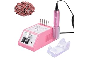Subay Professional Nail Drill, Electric Nail Drill Machine Manicure Pedicure Kit Electric Nail Art File Drill with 1 Pack of Sanding Bands (Pink)