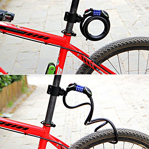 Fahrradschloss, Fozela LED Fahrrad Kabelschloss Rahmenschlösser Sicherheitsschloss mit 4 Stelliger Zahlenkombination Kinderschloss