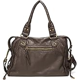 KOBONA Sac a Main Femme Cuir - Sac a Main pour Les Cours Lycee - Grand Vintage City Bag Sacs à bandoulière Fourre Tout Femme 