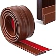 FRONTED Door Draft Stopper Under Door Draft Blocker Insulator Door Sweep Weather Stripping Noise Stopper Strong Adhesive 39" Length (Brown)