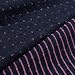 Produktbild Stoff Baumwolle Polyester Doubleface Jersey dunkelblau pink Stepper Streifen