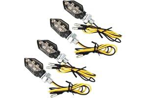 GleamGlide 4 x LED motorcykel blinkers set rökgul 12 V IP67 vattentät universal blinkers motorcykel fram bak rökglas utseende högljus blinkande ljus motorcykel blinkers LED set 12 V rök