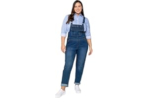 Sheego Damen Große Größen Jeans-Latzhose in Latzform aus elastischem Baumwollmix Freizeitmode trendig -
