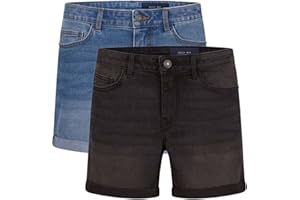 Noisy may BeLucky - Pantalones cortos para mujer de cintura alta, 2 unidades, bermudas, pantalones cortos de verano, básicos, elásticos, color azul, negro, S, M, L, XL, XXL