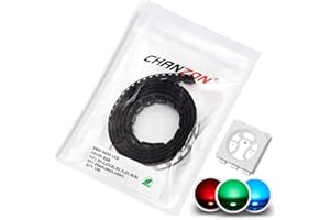 Chanzon 100 pcs 5050 SMD RGB Tricolor LED Diode Lights Chips (Red Green Blue Multicolor Common Anode 6 pin DC 20mA/Color) Super Bright Lighting Bulb Lamps Electronics Components Light Emitting Diodes