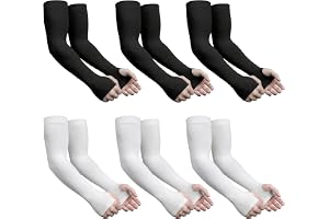 6 par Armvärmare med tumhål, UPF 50+ UV-skydd, UV-skydd för armar, svala och andningsbara Arm Sleeves, Armskydd för cykling