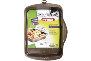 Pyrex - Asimetria - Plat à Four Rectangulaire en Métal Anti-Adhésif 35x27 cm