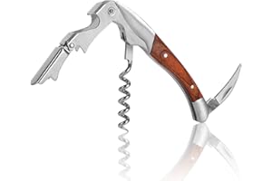 JETTORY Korkenzieher, professionelle Weinöffner für Weinflaschen, Kellner-Korkenzieher oder Sommelier, Folienabzieher und Kappenentferner, Flaschenöffner für Server, Barkeeper und Heimgebrauch (Pakkawood)