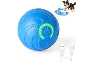 jwogngls Interaktywna piłka dla psa, bezpieczna, trwała, Magic Ball dla psów, automatyczna piłka dla małych i średnich psów, ładowana przez USB (niebieska)