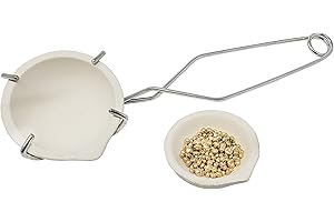 ROSENTHAL COLLECTION Italienischer Schmelztiegel aus Keramik, 2 Stück, schmelzendes Gold, Silber, Kupfer, mit Peitschenzange, Griff, 2 A (klein)