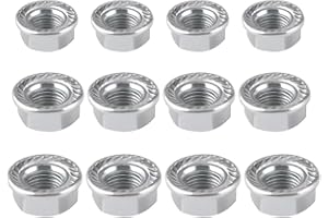 KSOIQPU 12 Pezzi Ruota Posteriore Dell'Asse della Bicicletta,Acciaio al Carbonio M8 / M10 / M12 Dado della Bicicletta Ruota Anteriore e Ruota Posteriore Accessori