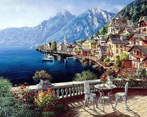 Paint by Numbers Kit without Frame 16x20 inches Diy Oil Painting with Acrylic Pigment (Beautiful Scenery)