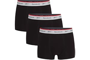 Reebok Redgrave Boxers for Men | Pack of 3 Mens Sports Trunks, Breathable & Stretchable Underwear for Men | Multipack Boxer Shorts