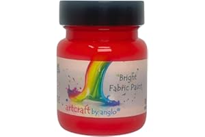 artcraft by anglo Red Fabric Paint Permanent for Clothes. Textile Fabric Paints in 60ml. Ideal for Painting Clothes, T-shirts, Jeans, Bags & Canvas Shoes.