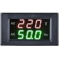 Voltage Frequency Meter, Generator Dual Display LED Digital AC Voltmeter Frequency Meter Testing Tool (Black)