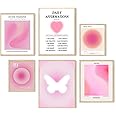 Trendy Wall Art Prints Angel Number Poster Pink Aura Artwork Colorful Gradient Painting Daily Affirmations for Women Picture Aura Poster Canvas Colorful Aesthetic Prints for Room 8x10inch Unframed
