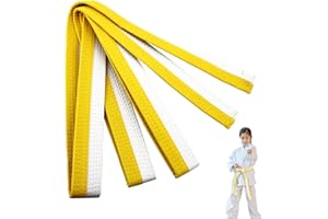 GJKLO 160cm Judoanzug kinder Judo gürtel Judo Karate Gürtel Belt Kampfkunst Karate Judo Baumwolle Taekwondo Belts Professioneller Karate Aikido Belt Kampfsportgürtel（Weiß Gelb）