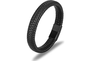 JSNOM Armband Herren Lederarmband Geschenke: Geflochten Leder Weihnachten Vatertag Valentinstag Geburtstagsgeschenk Liebesgeschenke Schmuck Geschenk Armbänder für Männer