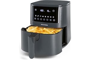 Rachs KOCHWERK Digitale Heißluftfritteuse 4,2L | Airfryer mit Touchscreen für fettarmes Garen, Grillen oder Backen ohne Öl | Erinnerungsfunktion zum Wenden | Leichte Reinigung | 1400W