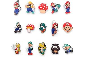 GRADESAFE 15, 30, Mixed, Girl Or Boy Superhero Famous Cute Cool Funny Random Colourful Shoe Charms Decorations For Croc Clog Shoes, Bracelet And Wristband For Women & Men No Duplicates