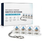 Mechanical Keyboard Switch Keychain (Blue Clicky Switch) | Fidget Toy Keychain with Audible Click Sound | Transparent Key Tes