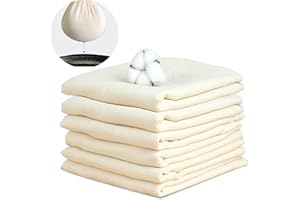 AGHOER 6 pezzi Garza Alimentare, 50 × 50 cm Panno per Formaggi Riutilizzabile,Panni per il Formaggio, Panno filtrante, Garza di Cotone Naturale per Alimenti, per formaggio, succo, burro, vino, ecc.