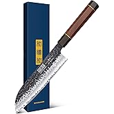 HOSHANHO 7" Santoku Knife, Professional Chef Knife | Super Sharp Japanese Kitchen Knife, 10Cr15MoV High Carbon Steel Chef Kni