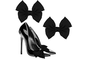 PEUTIER 2pcs Bow Shoe Clips, Bowknot Croc Charms Satin Detachable Shoe Buckles Elegant Decorative Shoe Clips for Women Girls Bow Shoe Accessories for Wedding Party Daily Wearing