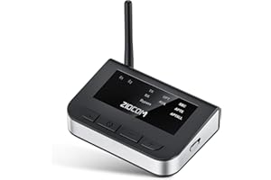 ZIOCOM Transmisor Receptor Bluetooth para Estéreo TV de Casa, Adaptador de Audio Bluetooth, Admite aptX de Baja Latencia, Salida/Entrada óptica RCA 3,5 mm AUX (TX y RX)